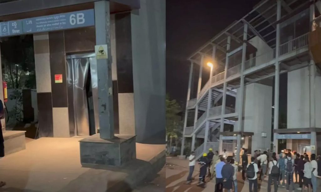 Hyderabad - Youth Trapped in Skywalk Lift for Nearly Two Hours in Uppal