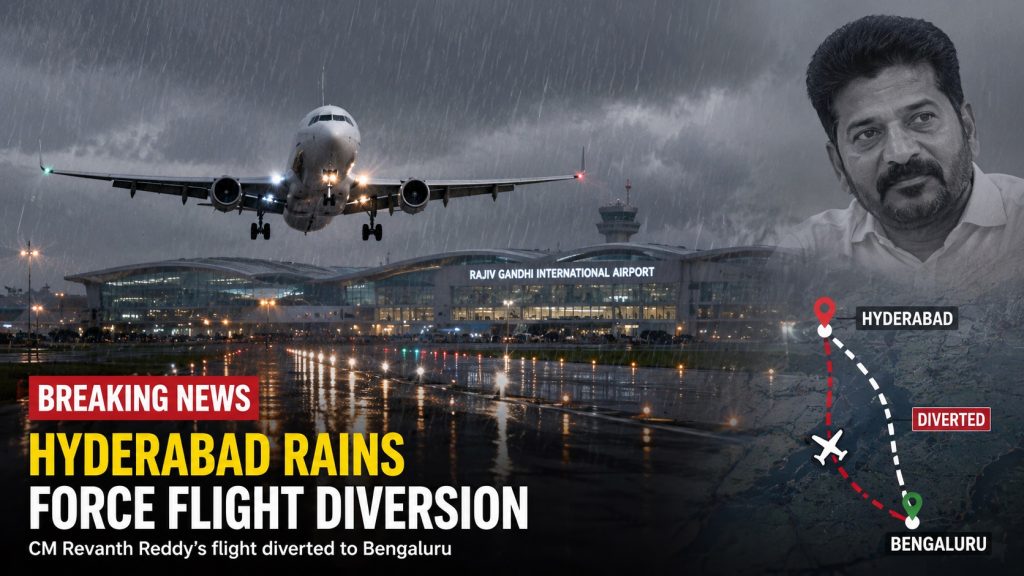Hyderabad Rains Force Diversion of CM Revanth Reddy's Flight to Bengaluru