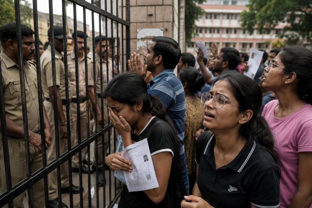 Tears and Shattered Dreams: Late NEET Aspirants Denied Entry at Exam Centres Across India