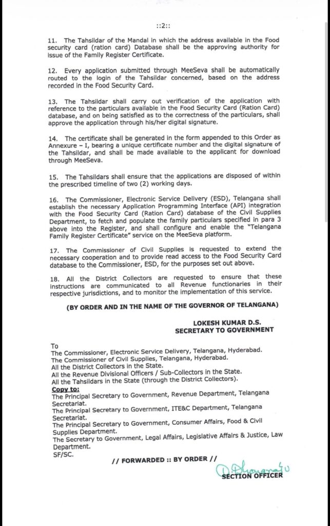 Telangana Family Register Certificate Applications Pile Up Despite 2-Day Deadline