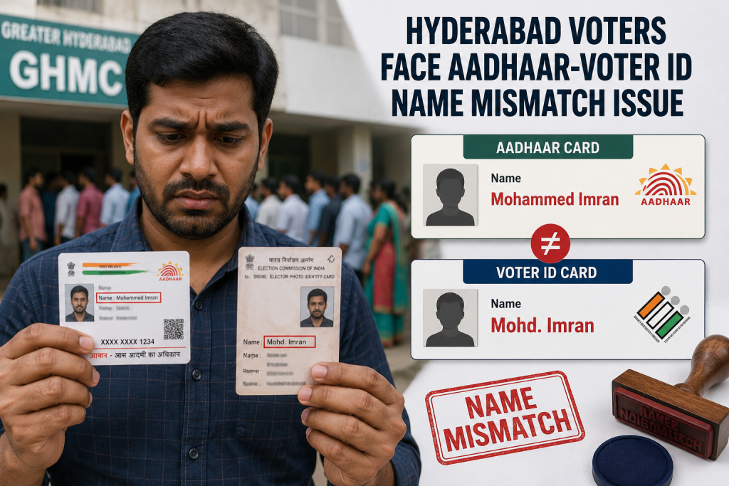 Hyderabad Voters Face Aadhaar-Voter ID Name Mismatch Issue