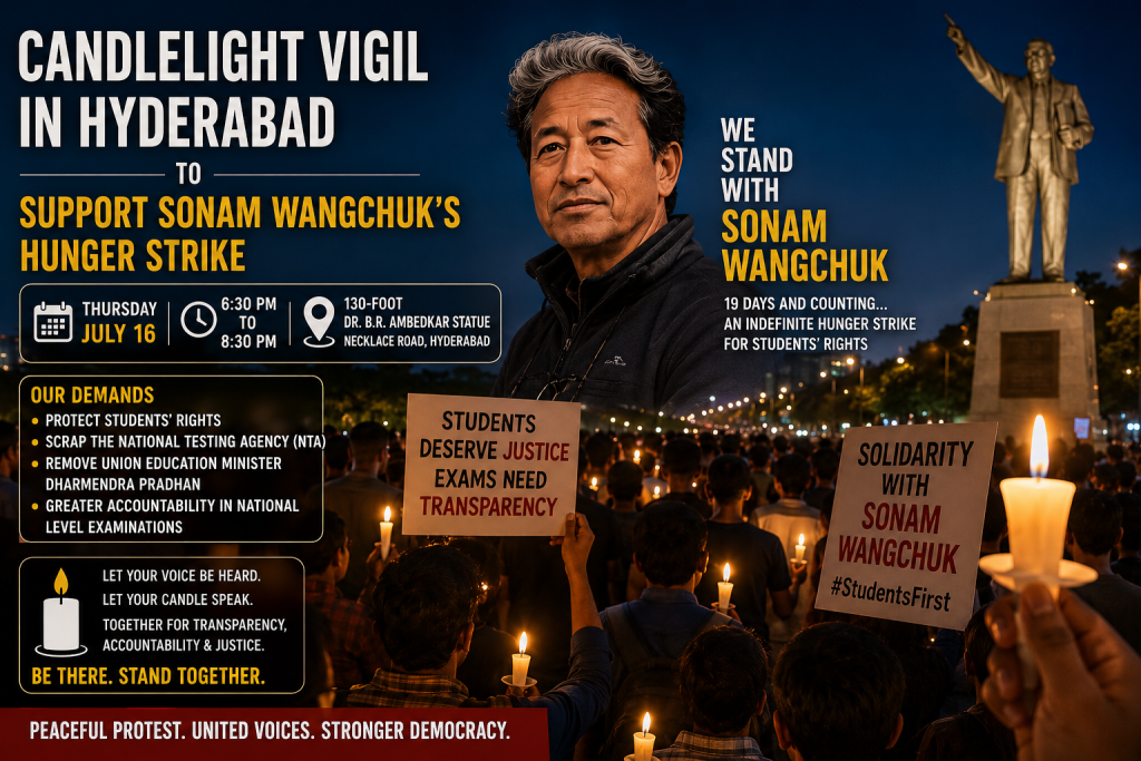 Hyderabad to Hold Candlelight Vigil in Support of Sonam Wangchuk Today