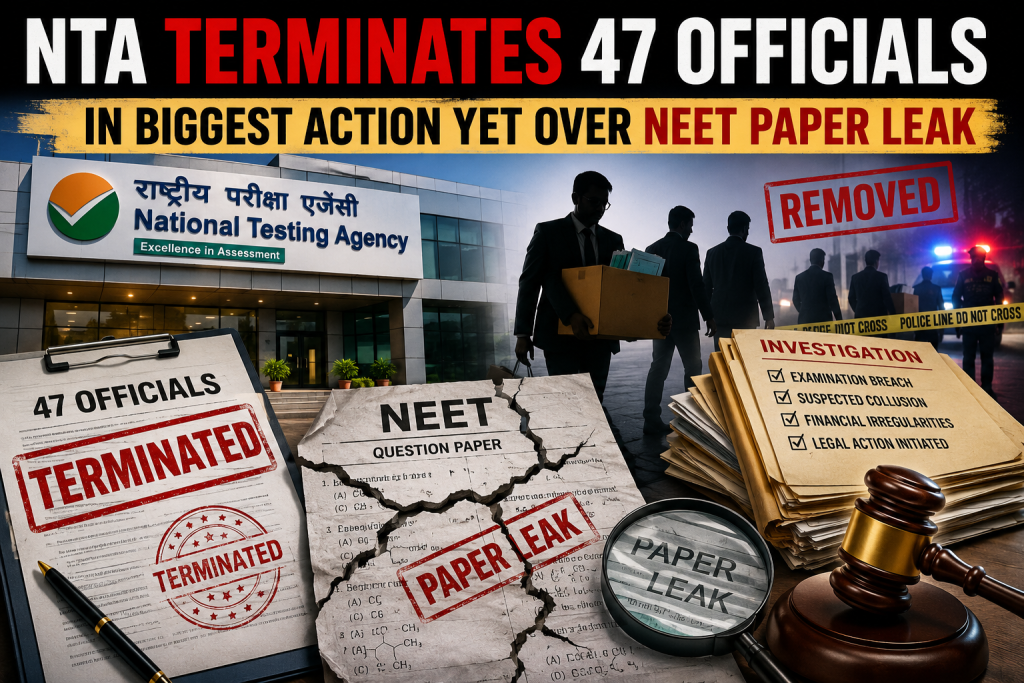 NTA Terminates 47 Officials in Biggest Action Yet Over NEET Paper Leak