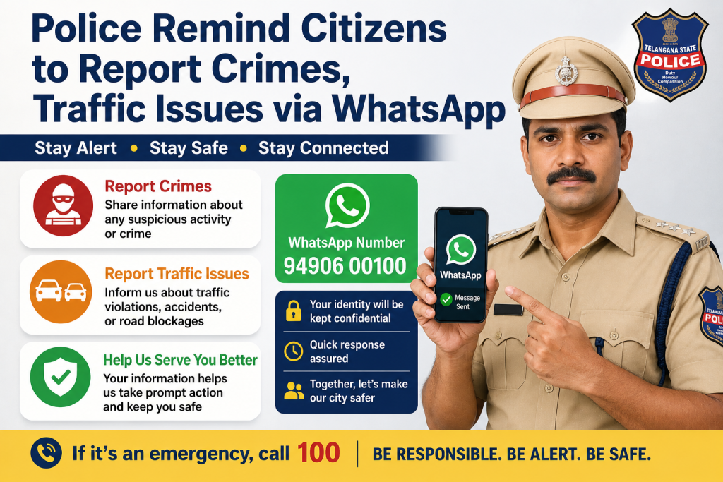 Police Remind Citizens to Report Crimes, Traffic Issues via WhatsApp