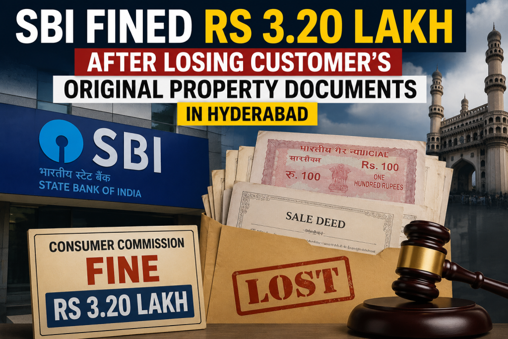 SBI Fined Rs 3.20 Lakh After Losing Customer’s Original Property Documents in Hyderabad