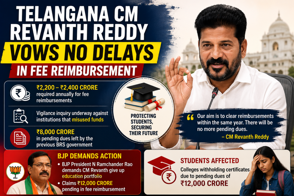 Telangana CM Revanth Reddy Vows No Delays in Fee Reimbursement