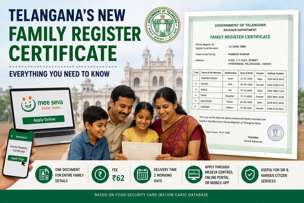 What Is Telangana’s New Family Register Certificate? Everything You Need to Know