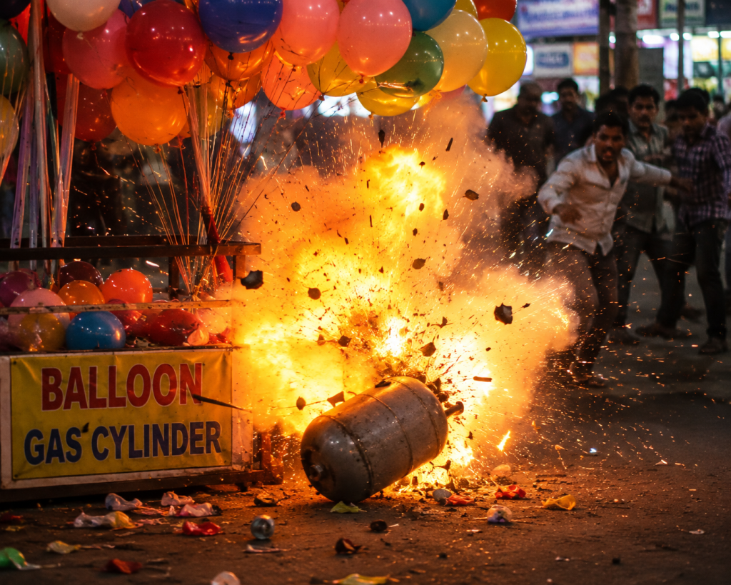 Hyderabad: Balloon Gas Cylinder Explodes Near GSM Mall, Four Injured