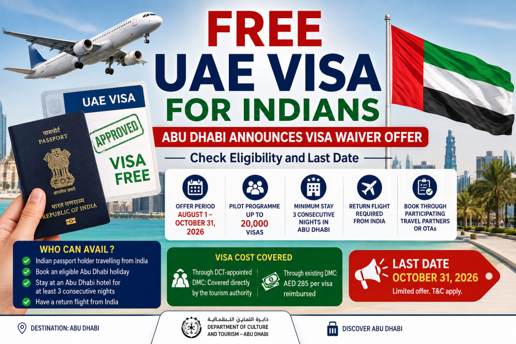 Free UAE Visa for Indians: Abu Dhabi Announces Visa Waiver Offer, Check Eligibility and Last Date