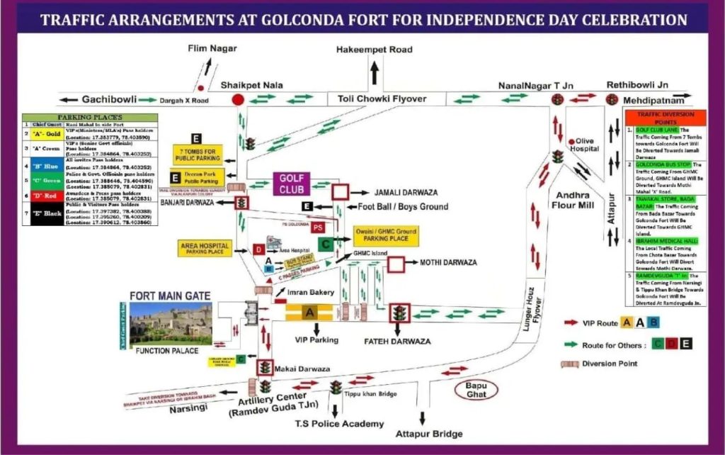 Independence Day Traffic Restrictions in Hyderabad